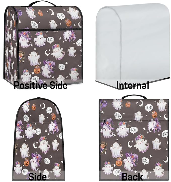 cfpolar Kitchen Aid Mixer Cover Compatible with 6-8 Quarts Halloween Cute Ghosts Stand Mixer Cover Kitchen Aid Mixers Accessories Appliance Organizer Bag Dust Covers with Zipper Pocket