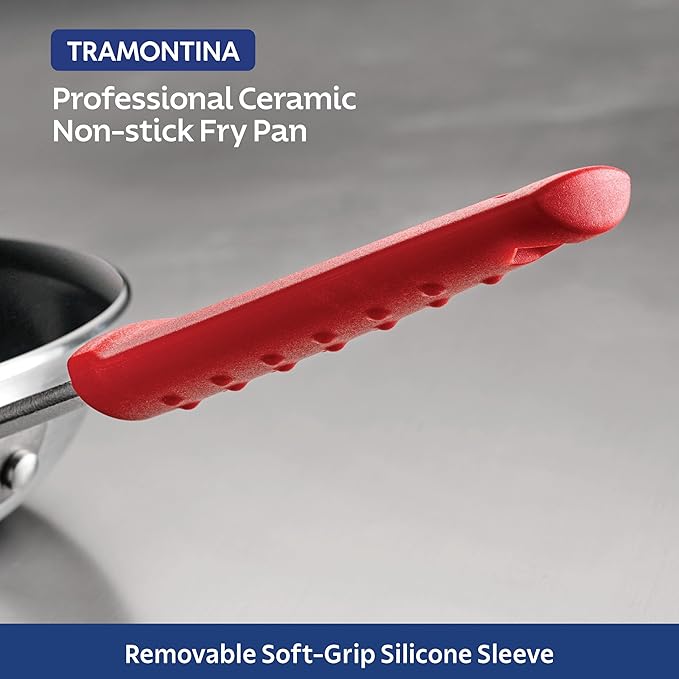 Tramontina Professional 12-Inch Ceramic Non Stick Large Frying Pan Heavy-Gauge Aluminum Skillet with Ceramic Nonstick Coating Dishwasher and Oven Safe Black