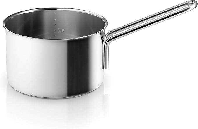 Eva Trio | Stainless Steel 5pcs. Cookware set 1.1 l 2.2 l 3.6 l 4.8 l &amp pasta insert | Complete set of pots and included pasta insert to meet all your everyday cooking needs