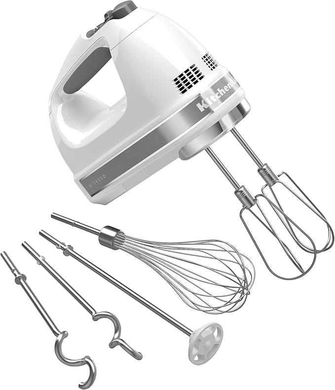 KitchenAid K150 48oz 3-Speed Ice Crushing Blender with Personal Jars &amp 9-Speed Digital Hand Mixer with Accessories - White