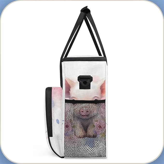 Pig Pattern Travel Coffee Maker Carrying Bag Large Organizer Storage Tote Bag Insulated Reusable Cooler Grocery Bags