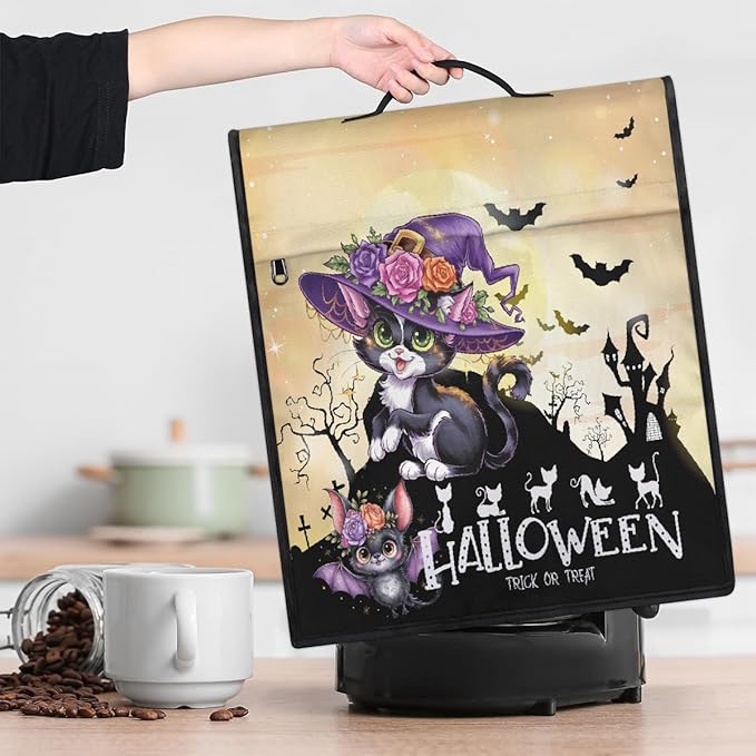 cfpolar Kitchen Aid Mixer Cover Compatible with 6-8 Quarts Halloween Cartoon Cat Flower Bat Stand Mixer Cover Kitchen Aid Mixers Accessories Appliance Organizer Bag Dust Covers with Zipper Pocket