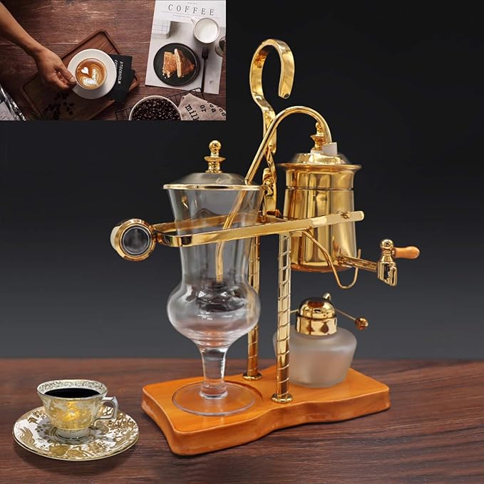 Luxury Balancing Siphon Coffee Maker/BrewerBalance Syphon Coffee Maker Double ColumnEasy to Clean Permanent Filter and Water RetainerA