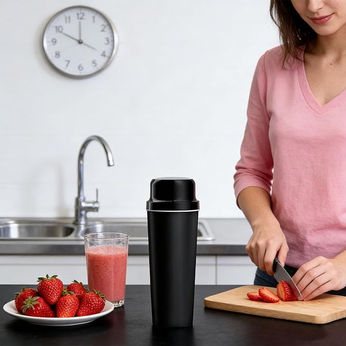 Portable Blender Cup 650ml 60W Power Cordless Rechargeable Insulated Blender with 304 Stainless Steel Blades for Fast Blending