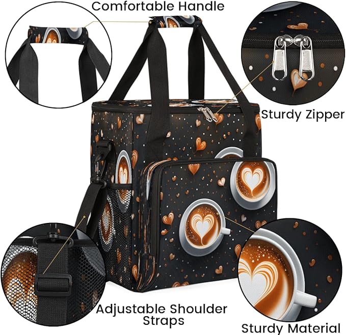 Funny Coffee Coffee Maker Carrying Bag for Keurig K-Mini or K-Mini Plus Storage Portable Coffee Maker Travel Bag