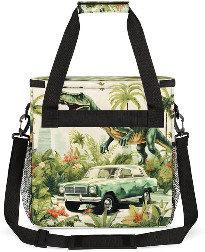 Dinosaur Truck Coffee Maker Carrying Bag Portable Travel Storage Tote Bag Compatible with K-Mini or K-Mini Plus Single Serve Coffee Brewer Carrying Case with Multiple Pockets &amp Shoulder Strap