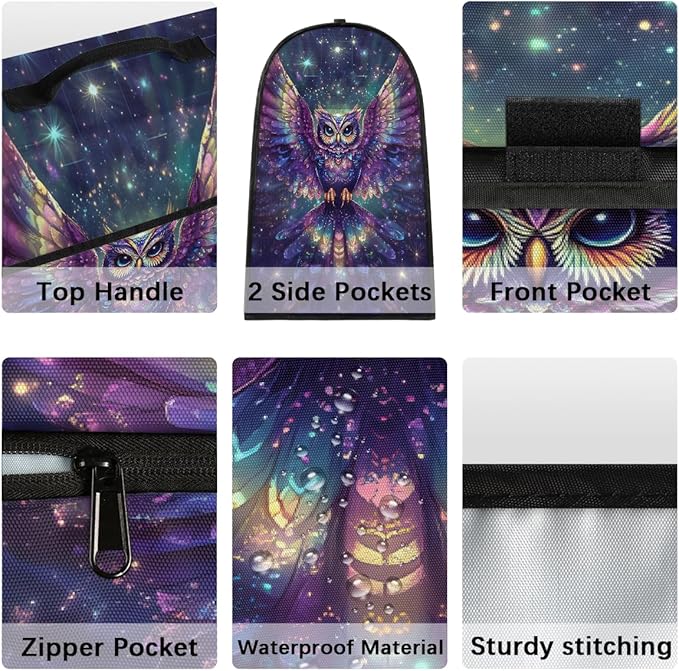 Kitchen Aid Mixer Cover Animal Glowing Owl Stand Mixer Cover Compatible with 6-8 Quarts Stand Mixers Dust Covers with Zipper Pocket Foldable Washable Kitchen Aid Organizer Bag