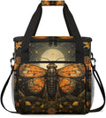 Gothic Butterfly Coffee Maker Carrying Bag Retro Butterfly Travel Storage Bag Compatible with K-Mini or K-Mini Plus Single Serve Coffee Brewer Carrying Case with Multiple Pockets &amp Shoulder Stra