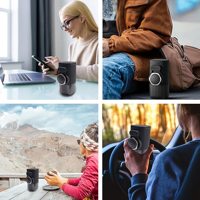 JALADA Portable Espresso Maker Compatible with Ground Coffee &amp Capsules Espresso Machine Small Travel Coffee Maker Perfect for CampingHikingOffice