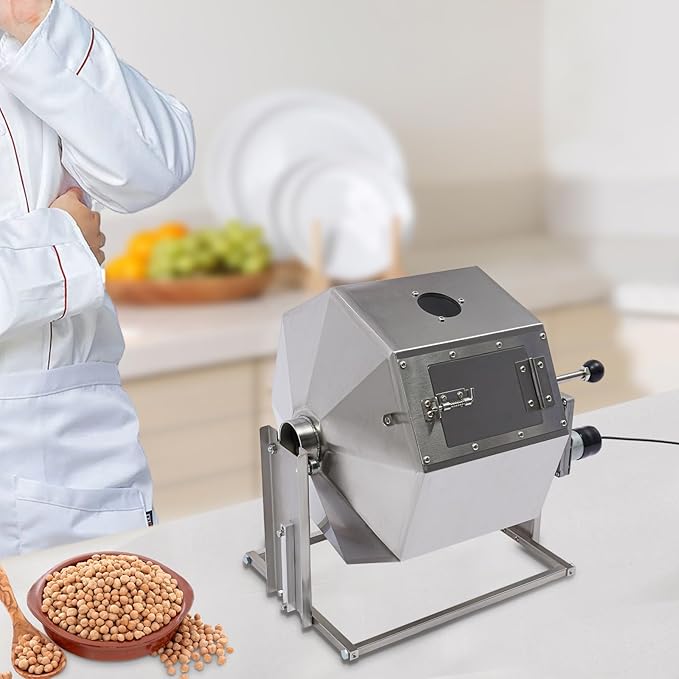 Coffee Bean Roaster Roasting Machine Nuts Home Coffee shop Wooden handle Glossy Outlook Clear Vision 110V (Model 3)