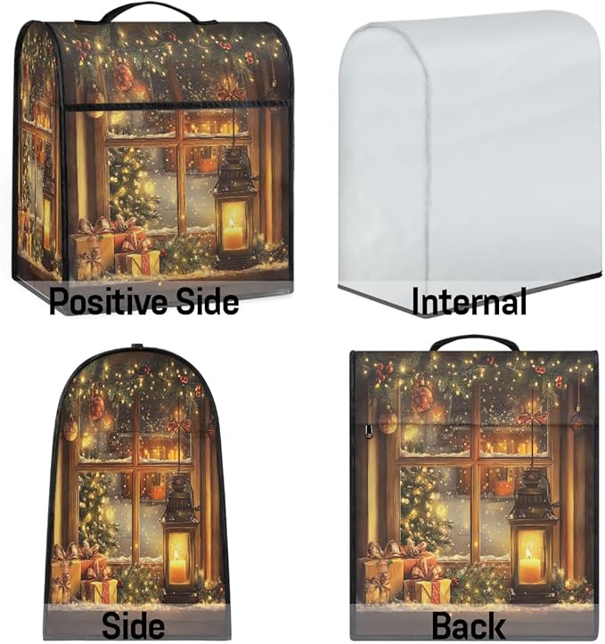 cfpolar Kitchen Aid Mixer Cover Compatible with 6-8 Quarts Christmas Tree Xmas Balls Stand Mixer Cover Kitchen Aid Mixers Accessories Appliance Organizer Bag Dust Covers with Zipper Pocket