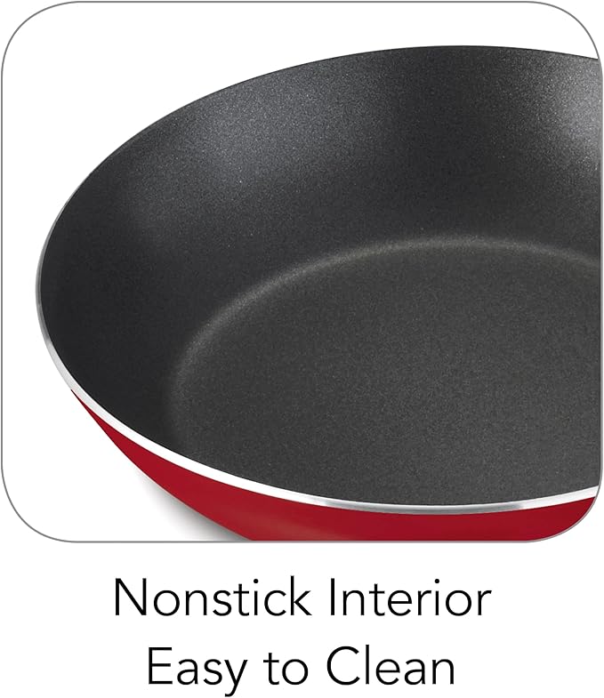 9-Piece Blue Nonstick Cookware Set – Affordable &amp Versatile for Home Kitchens (Red)