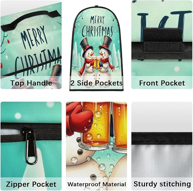 cfpolar Kitchen Aid Mixer Cover Compatible with 6-8 Quarts Xmas Snowman Christmas Stand Mixer Cover Kitchen Aid Mixers Accessories Appliance Organizer Bag Dust Covers with Zipper Pocket