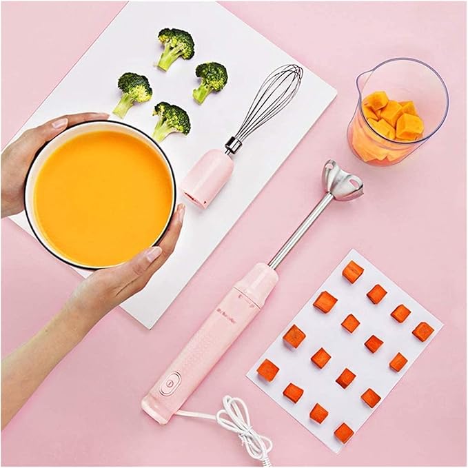 120 Watt Immersion Multi-Purpose Hand Blender Heavy Duty Copper Motor Brushed 304 Stainless Steel with Whisk Attachments