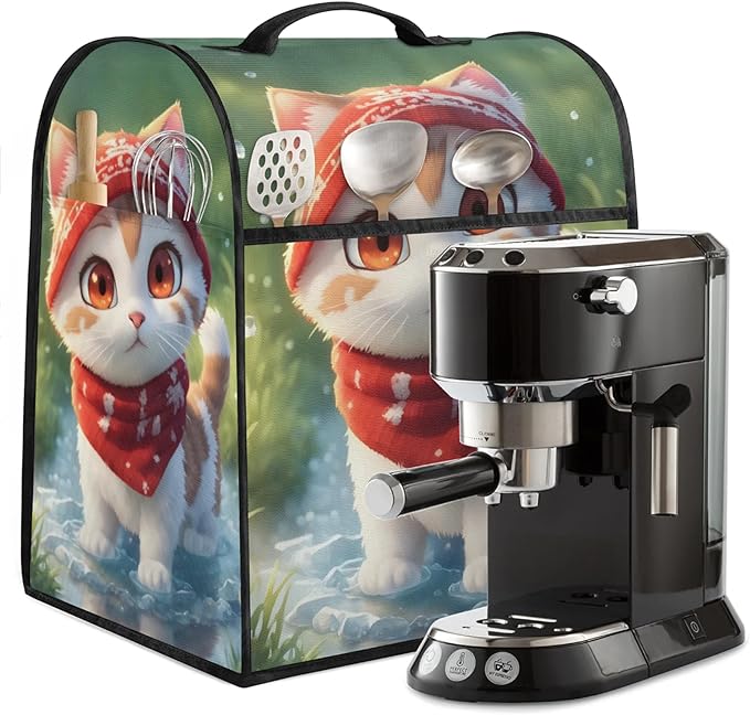 cfpolar Kitchen Aid Mixer Cover Compatible with 6-8 Quarts Animal White Cat Hat Stand Mixer Cover Kitchen Aid Mixers Accessories Appliance Organizer Bag Dust Covers with Zipper Pocket