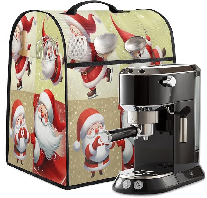 cfpolar Kitchen Aid Mixer Cover Compatible with 6-8 Quarts Xmas Santa Claus Christmas Stand Mixer Cover Kitchen Aid Mixers Accessories Appliance Organizer Bag Dust Covers with Zipper Pocket
