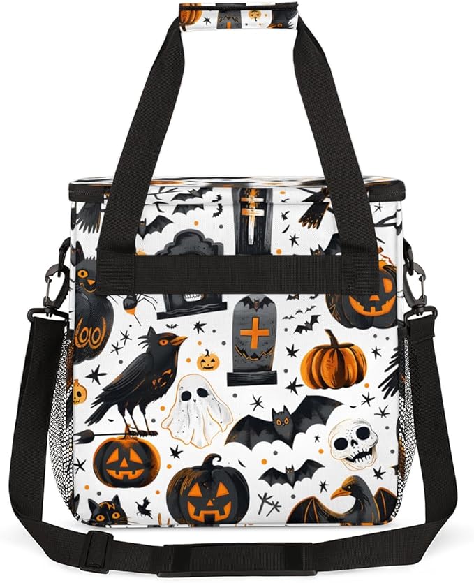 Magical Pumpkin Coffee Maker Carrying Bag Gothic Pumpkin Travel Storage Bag Compatible with K-Mini or K-Mini Plus Single Serve Coffee Brewer Carrying Case with Multiple Pockets &amp Shoulder Strap