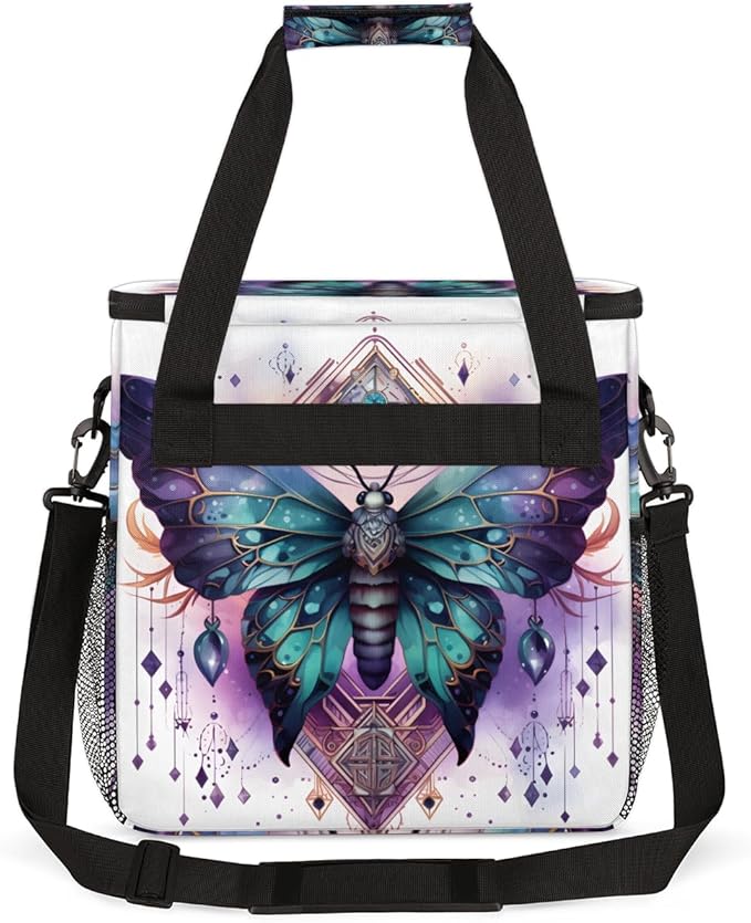 Gothic Butterfly Coffee Maker Carrying Bag Artistic Butterfly Travel Storage Bag Compatible with K-Mini or K-Mini Plus Single Serve Coffee Brewer Carrying Case with Multiple Pockets &amp Shoulder S