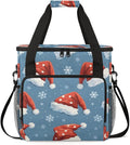 Christmas Hat Coffee Maker Carrying Bag Glitter Hat Travel Storage Bag Compatible with K-Mini or K-Mini Plus Single Serve Coffee Brewer Carrying Case with Multiple Pockets &amp Shoulder Strap
