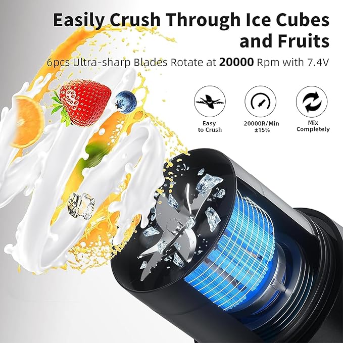 Portable Blender Shakes And 16Oz Smoothie Rechargeable Juicer Multifunctional Cup Handheld Juicer Office