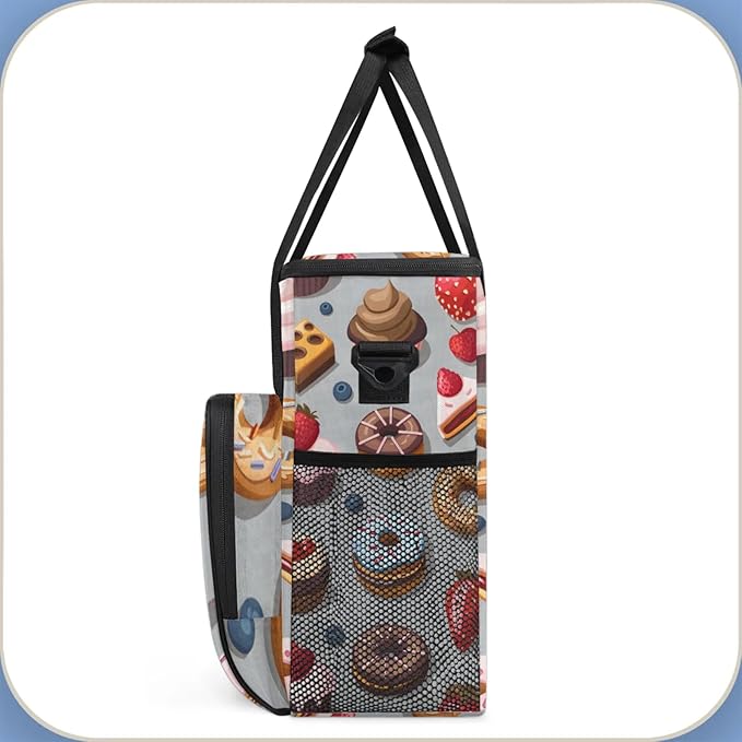 Cake Donut Coffee Maker Travel Bag for Keurig K-Mini/K-Mini Plus Insulated Waterproof Tote with Pockets for K-Cup Portable Single-Serve Brewer Case