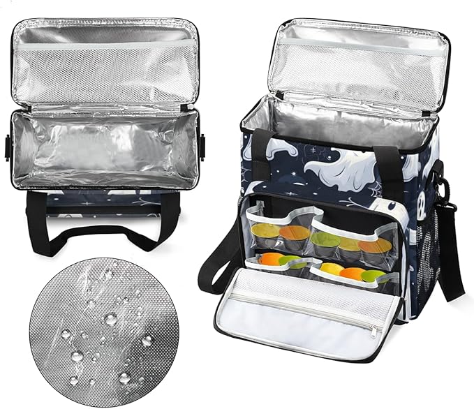 Gothic Spooky Ghosts Coffee Maker Carrying Bag Portable Travel Storage Tote Bag Compatible with K-Mini or K-Mini Plus Single Serve Coffee Brewer Carrying Case with Multiple Pockets &amp Shoulder St