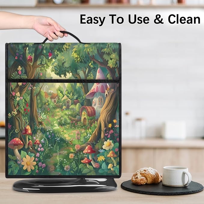 Kitchen Aid Mixer Cover Forest Castle Tree Stand Mixer Cover Compatible with 6-8 Quarts Stand Mixers Dust Covers with Zipper Pocket Foldable Washable Kitchen Aid Organizer Bag