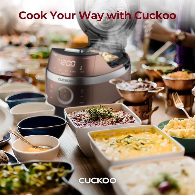 Cuckoo CRP-JHSR0609F Multifunctional and Programmable Electric Induction Heating Pressure Rice Cooker 3-Language Voice Navigation Intelligent Cooking Algorithm - 6 Cups Made in Korea Brown