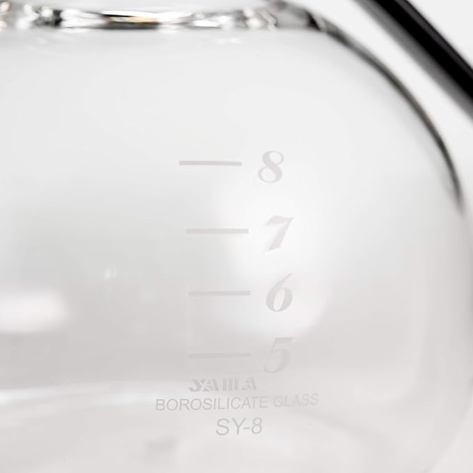 Yama Glass 8-Cup Stovetop Siphon Coffee Maker 24 Oz Vacuum Brew Heat-Resistant Borosilicate Glass