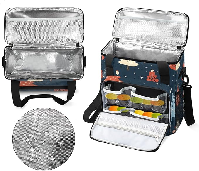 Modern Xmas Tree Coffee Maker Carrying Bag Portable Travel Storage Tote Bag Compatible with K-Mini or K-Mini Plus Single Serve Coffee Brewer Carrying Case with Multiple Pockets &amp Shoulder Strap
