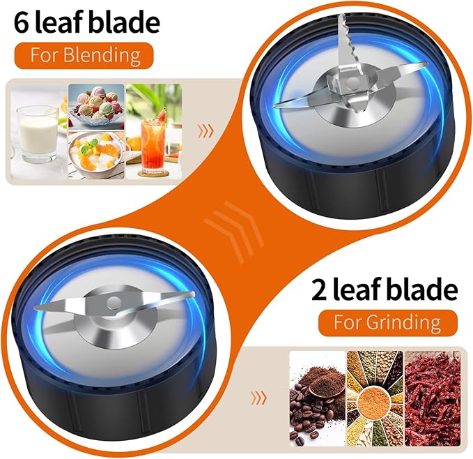 900W Blender for Smoothies Personal Blender for Shakes and Ice Crushing for Kitchen with 3 Portable Cups Single Serve Smoothies Maker for Juices Frozen Drinks