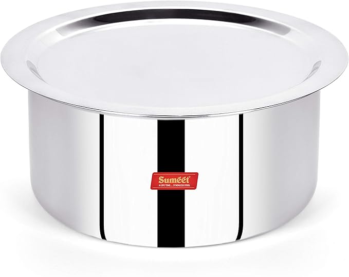 Sumeet Cook Smart TriPly SAS (Steel-Aluminium-Steel - 3 Layers) Tope with Lid - 1.6 LTR - 16Cm