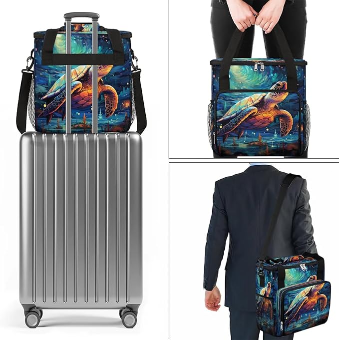 Starry Night Turtle Coffee Maker Carrying Bag for Keurig K-Mini or K-Mini Plus Storage Portable Coffee Maker Travel Bag