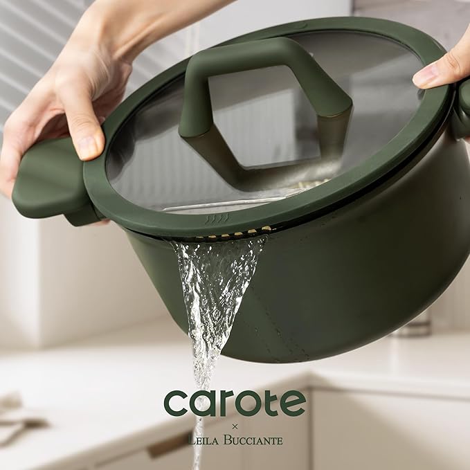 CAROTE 31PCS Pots and Pans Set Nonstick Cookware Set Kitchen Non Stick Induction Titanium Cookware Non-toxic Granite Cooking set PFOA Free