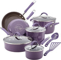 Rachael Ray Cucina Nonstick Cookware Pots and Pans Set 12 Piece Lavender Purple