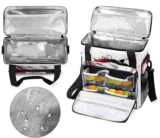 Colorful Baseball Coffee Maker Carrying Bag Watercolor Baseball Travel Storage Bag Compatible with K-Mini or K-Mini Plus Single Serve Coffee Brewer Carrying Case with Pockets &amp Shoulder Strap
