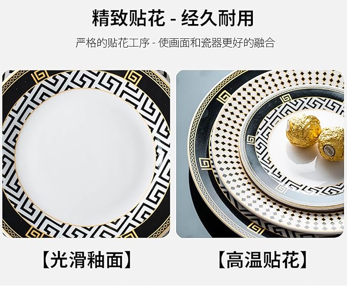 bone china dinnerware set tableware set cups and plates sets for kitchen dinner plate set 24-piece dish set for 6 round plates round plates dinnerware sets