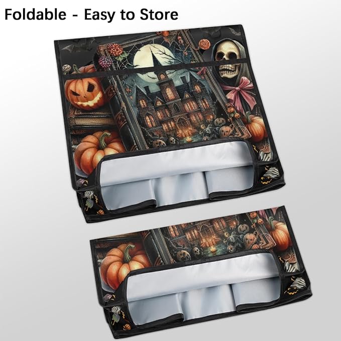 cfpolar Kitchen Aid Mixer Cover Compatible with 6-8 Quarts Halloween Skull Pumpkins Stand Mixer Cover Kitchen Aid Mixers Accessories Appliance Organizer Bag Dust Covers with Zipper Pocket