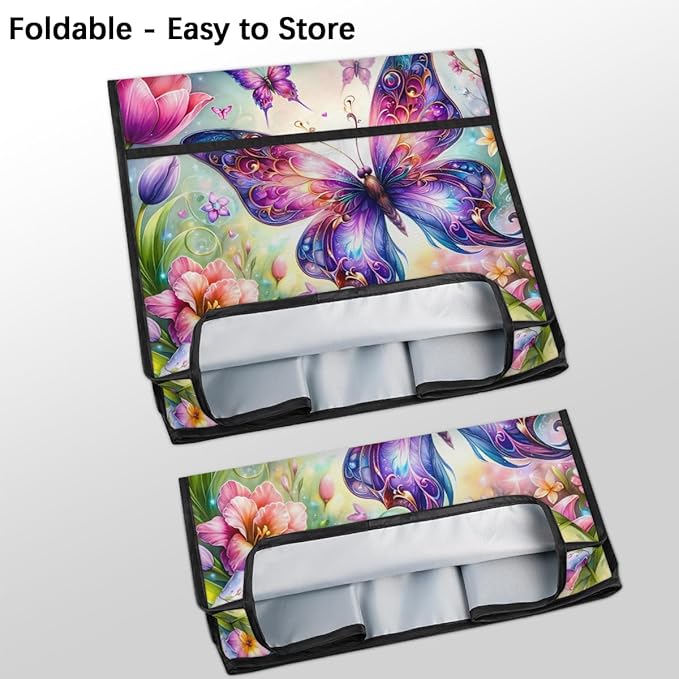Kitchen Aid Mixer Cover Butterfly Color Flowers Stand Mixer Cover Compatible with 6-8 Quarts Stand Mixers Dust Covers with Zipper Pocket Foldable Washable Kitchen Aid Organizer Bag
