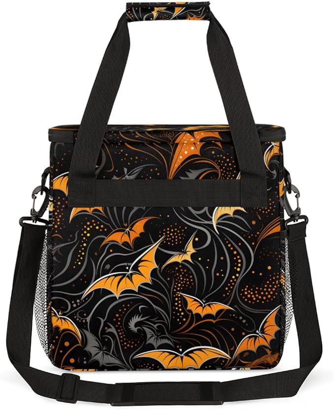Magical Bat Coffee Maker Carrying Bag Halloween Bat Travel Storage Bag Compatible with K-Mini or K-Mini Plus Single Serve Coffee Brewer Carrying Case with Multiple Pockets &amp Shoulder Strap