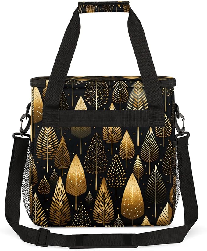 Trees Themed Coffee Maker Travel Bag for Keurig K-Mini/K-Mini Plus Insulated Waterproof Tote with Pockets for K-Cup Portable Single-Serve Brewer Case