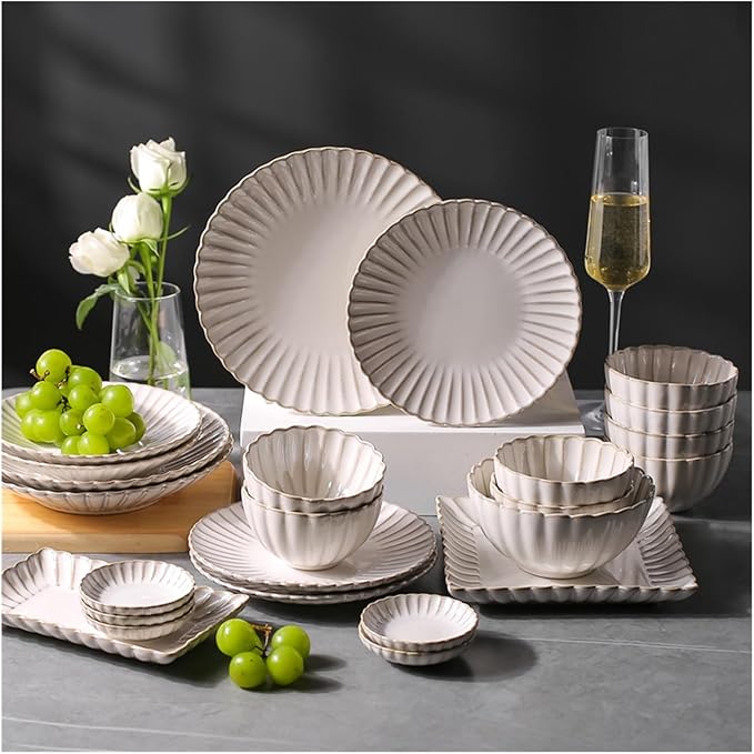 Dinner Sets White Ceramic Dinner Sets Bowl Dish Plates Porcelain Dinnerware Set For Household Hotel4people Set