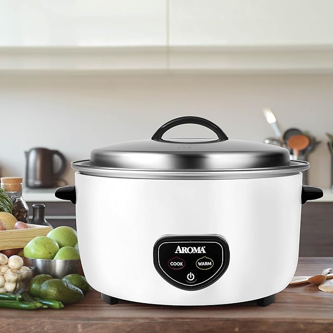 Aroma Housewares Commercial 60-Cup (Cooked) / 14Qt. Rice &amp Grain Cooker (ARC-1430E) White