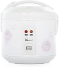 8 Cup Cooked/4 Cup Uncooked Rice Cooker Easy Clean Removable Non-stick Inner Pan and Rice Spatula Simple One Touch Operation with Automatic Keep Warm Function Safe Cool Touch Exterior White