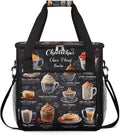 Drinks Themed Coffee Maker Carrying Bag Compatible with K-Mini or K-Mini Plus Portable Single Cup Coffee Maker Case with Pockets for K Cup Pods