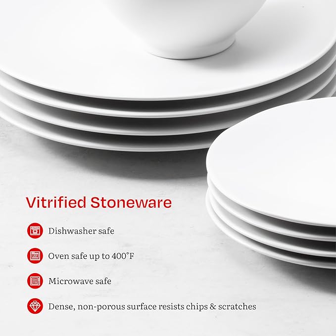 Eater x Zwiesel Fortessa Tempus Stoneware 16 Piece Dinnerware Set (Service for 4) Linen