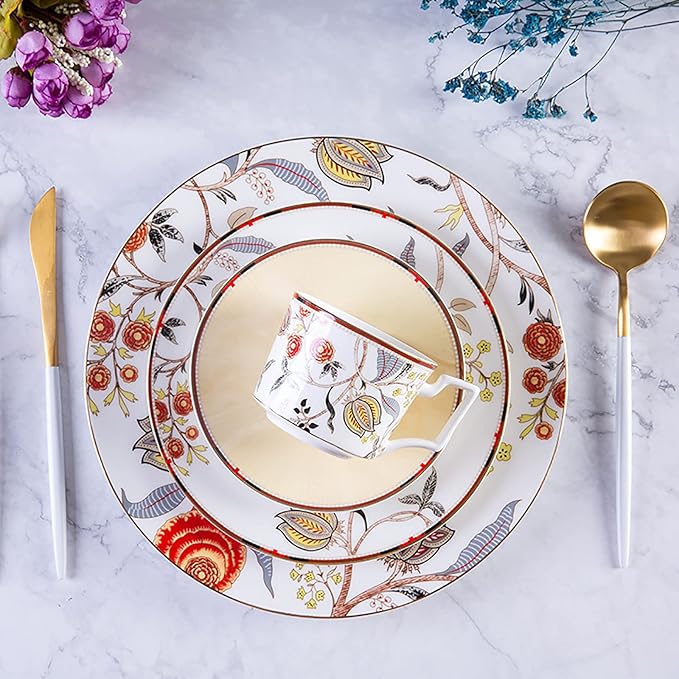 Plate and bowl sets plates dinnerware sets 32-piece dinner plates dishes set for 8 kitchen plates and bowls set for home kitchen bone china dinnerware set dinnerware set