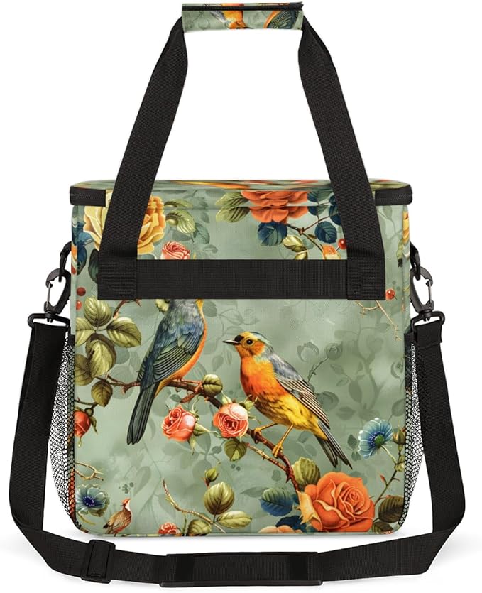 Peony Birds Coffee Maker Carrying Bag Portable Travel Storage Tote Bag Compatible with K-Mini or K-Mini Plus Single Serve Coffee Brewer Carrying Case with Multiple Pockets &amp Shoulder Strap