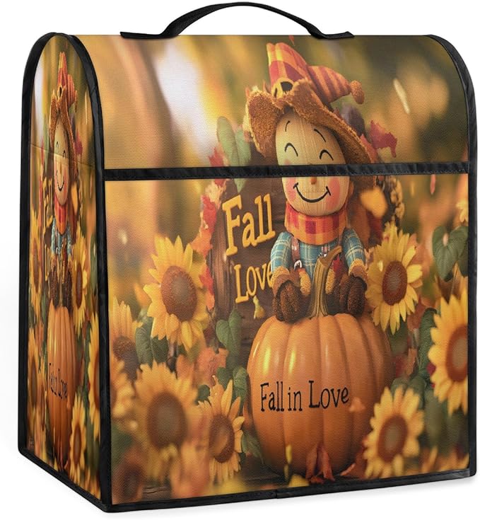 cfpolar Kitchen Aid Mixer Cover Compatible with 6-8 Quarts Pumpkin Scarecrow Sunflower Stand Mixer Cover Kitchen Aid Mixers Accessories Appliance Organizer Bag Dust Covers with Zipper Pocket