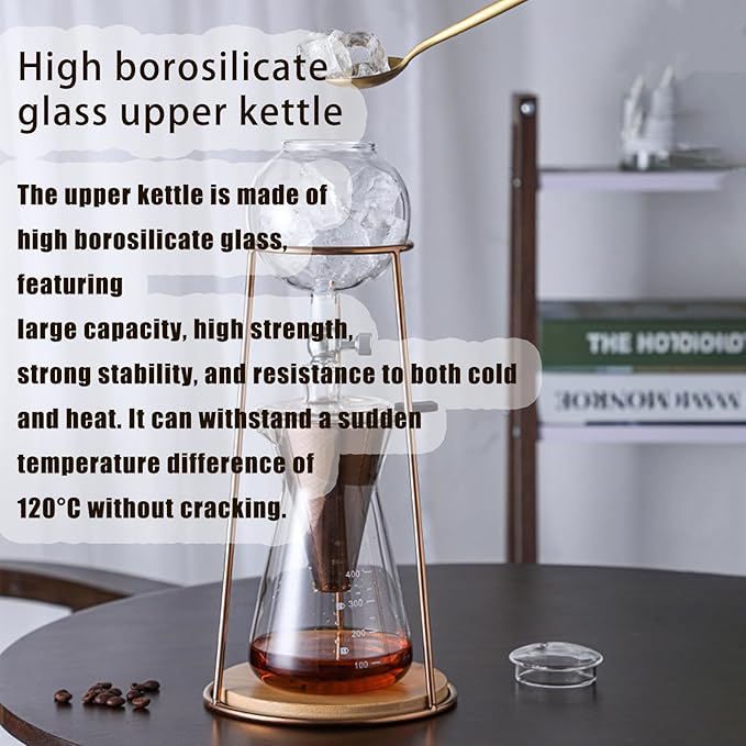 Cold Brew Maker Manual Cold Brew Coffee Tower Drip System Ice Drip Coffee Maker Drip Tower Coffee MakerLarge Capacity Reusable Iced Coffee Maker Iced Tea Maker for Cafe Home Kitchen(Color:C)